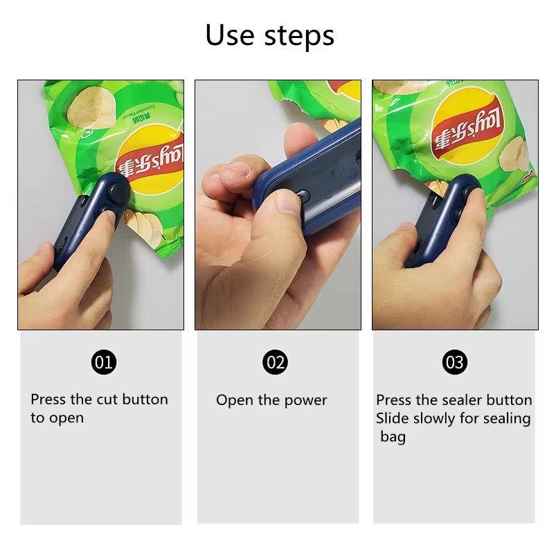 Plastic Packaging Small Food Sealer | Portable Mini Bag Heat Sealing Machine - Image 2
