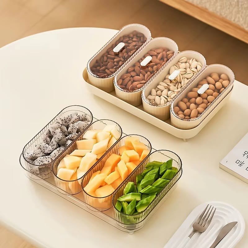 UFORU 4 Compartment Food Snack Tray – Sectioned Serving Platter for Snacks, Fruits & Dry Foods - Image 4
