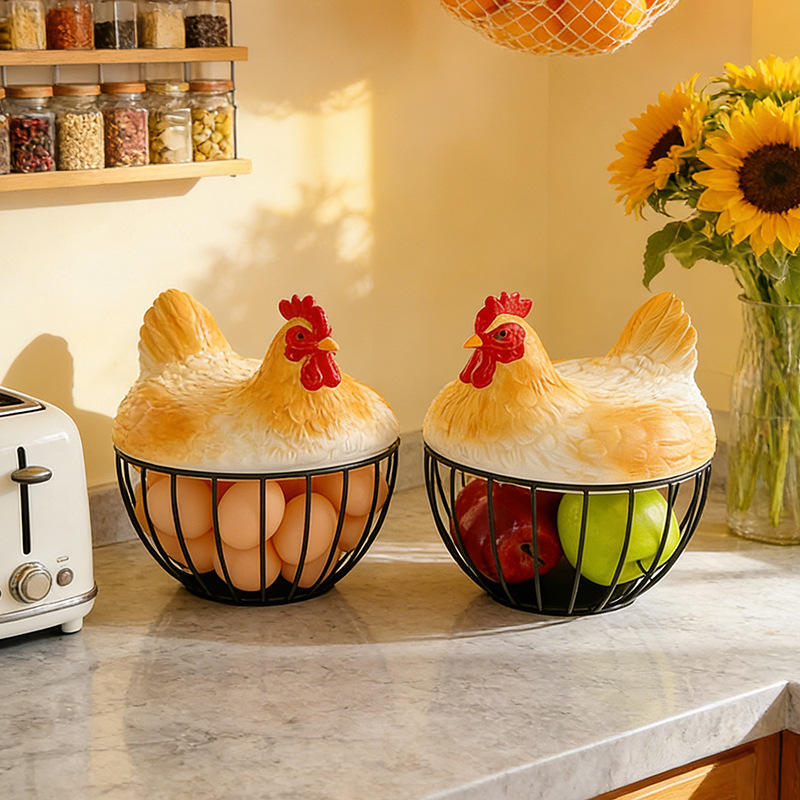 Hen Shaped Egg and Fruit Storage Basket - Image 2