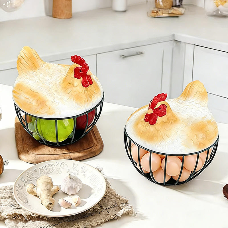 Hen Shaped Egg and Fruit Storage Basket - Image 3