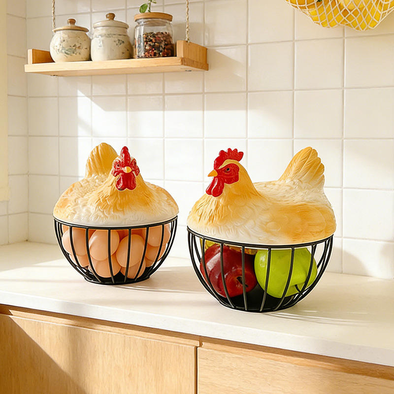 Hen Shaped Egg and Fruit Storage Basket - Image 4