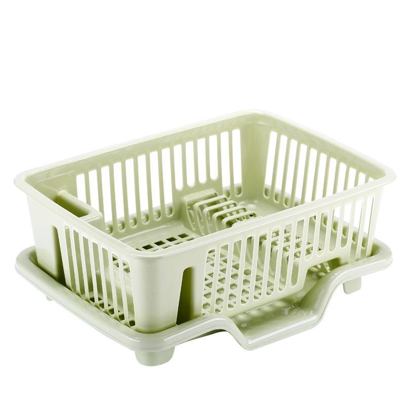 Kitchen Dish Drying Rack with Cutlery Holder | Plastic Plate Organizer - Image 4