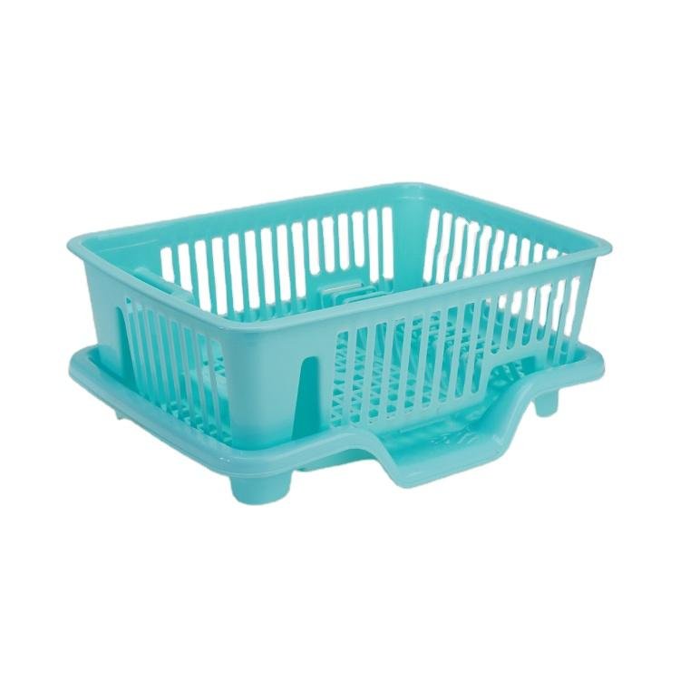 Kitchen Dish Drying Rack with Cutlery Holder | Plastic Plate Organizer - Image 5
