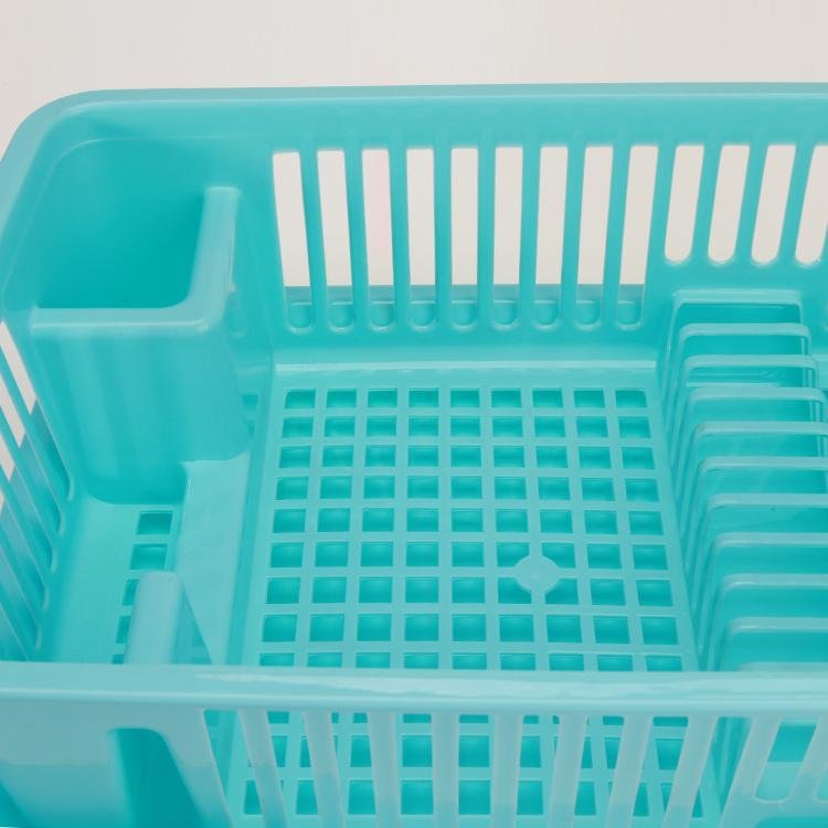 Kitchen Dish Drying Rack with Cutlery Holder | Plastic Plate Organizer - Image 3