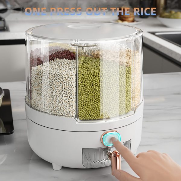 Large Capacity Rotating Grain Dispenser Rice Storage Box