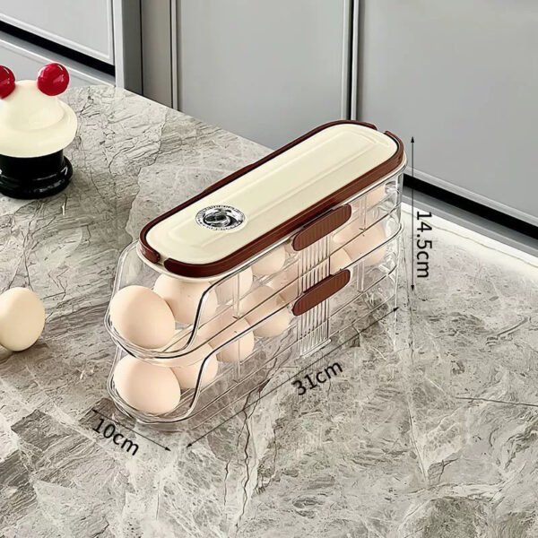 New refrigerator storage box, household kitchen storage rack, transparent, large capacity, thickened, portable egg box, customizable