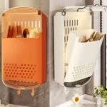 Luxury Punch-Free Wall Mounted Chopsticks & Spoon Holder with Dustproof Cove