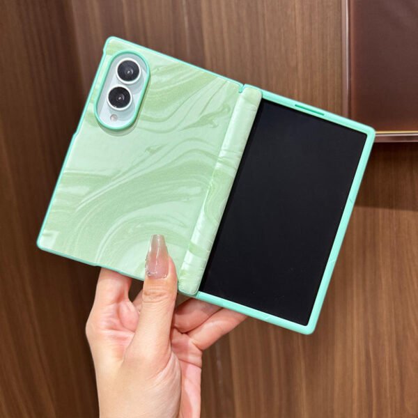 Samsung Z Fold 8 Wide Center Magnet Fashion Skin Texture Fold PU Phone case Built-in Magnet with Integrated Screen Film