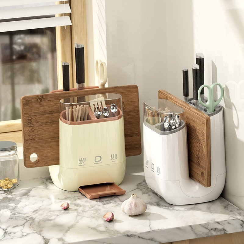 Kitchen knife rack, household cutting board storage rack, countertop drainer, chopstick holder, cutting board and knife holder all in one - Image 2