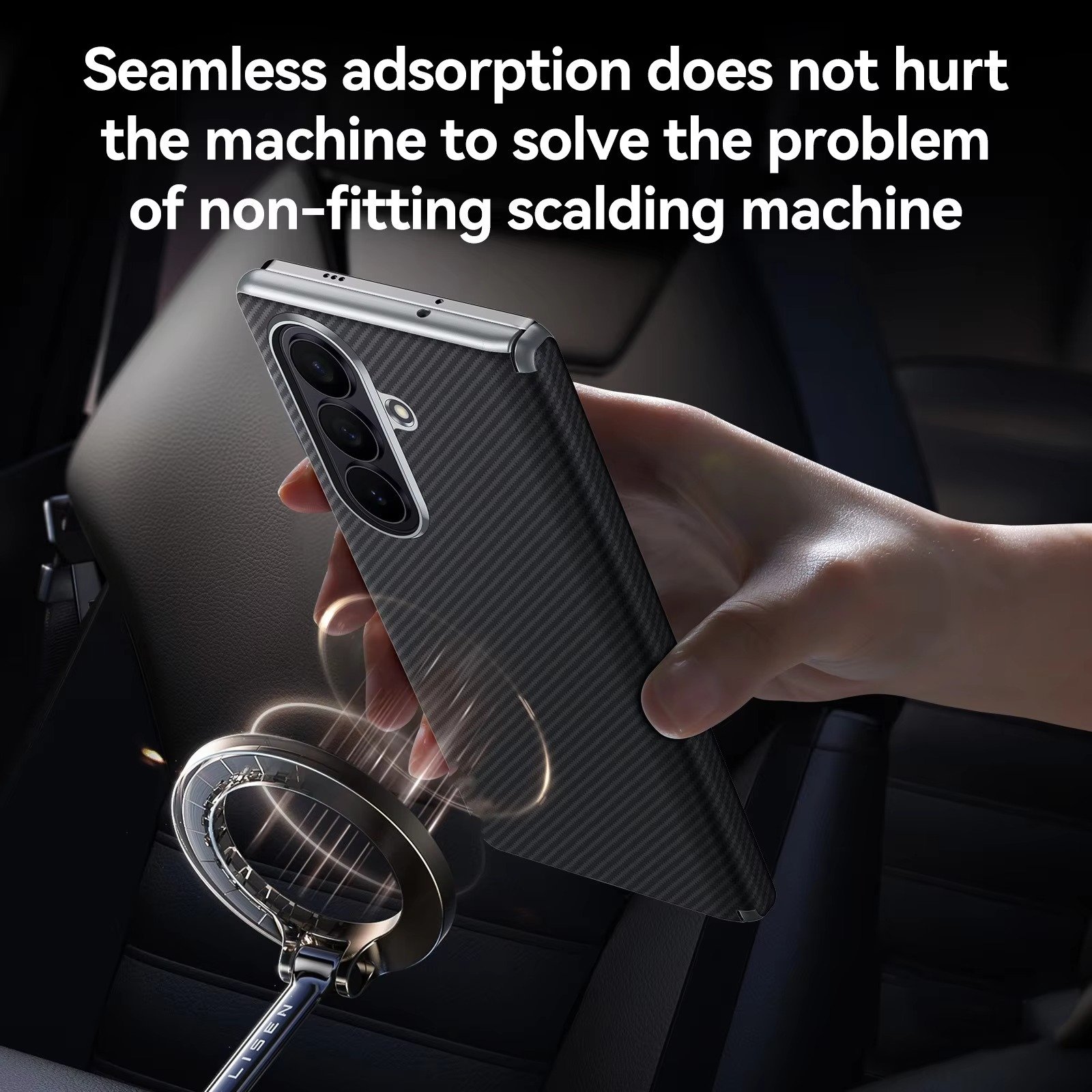 Samsung Galaxy Z Fold 8 Ultra Business Series Fiber Texture Magnetic Case - Image 3