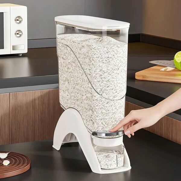Large Capacity Press-Seal Rice Storage Container with Measuring Cup