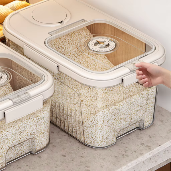 High Transparent 15KG PET Sealed Rice & Grain Storage Container