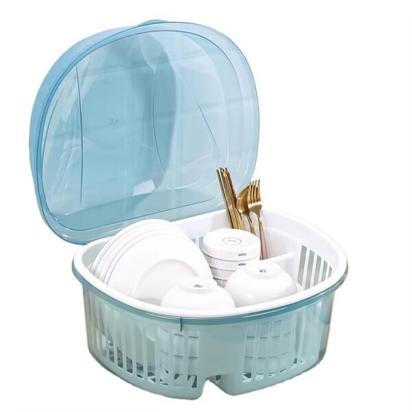 Kitchen dish and chopstick storage box, countertop drainer with lid, bowl and plate holder