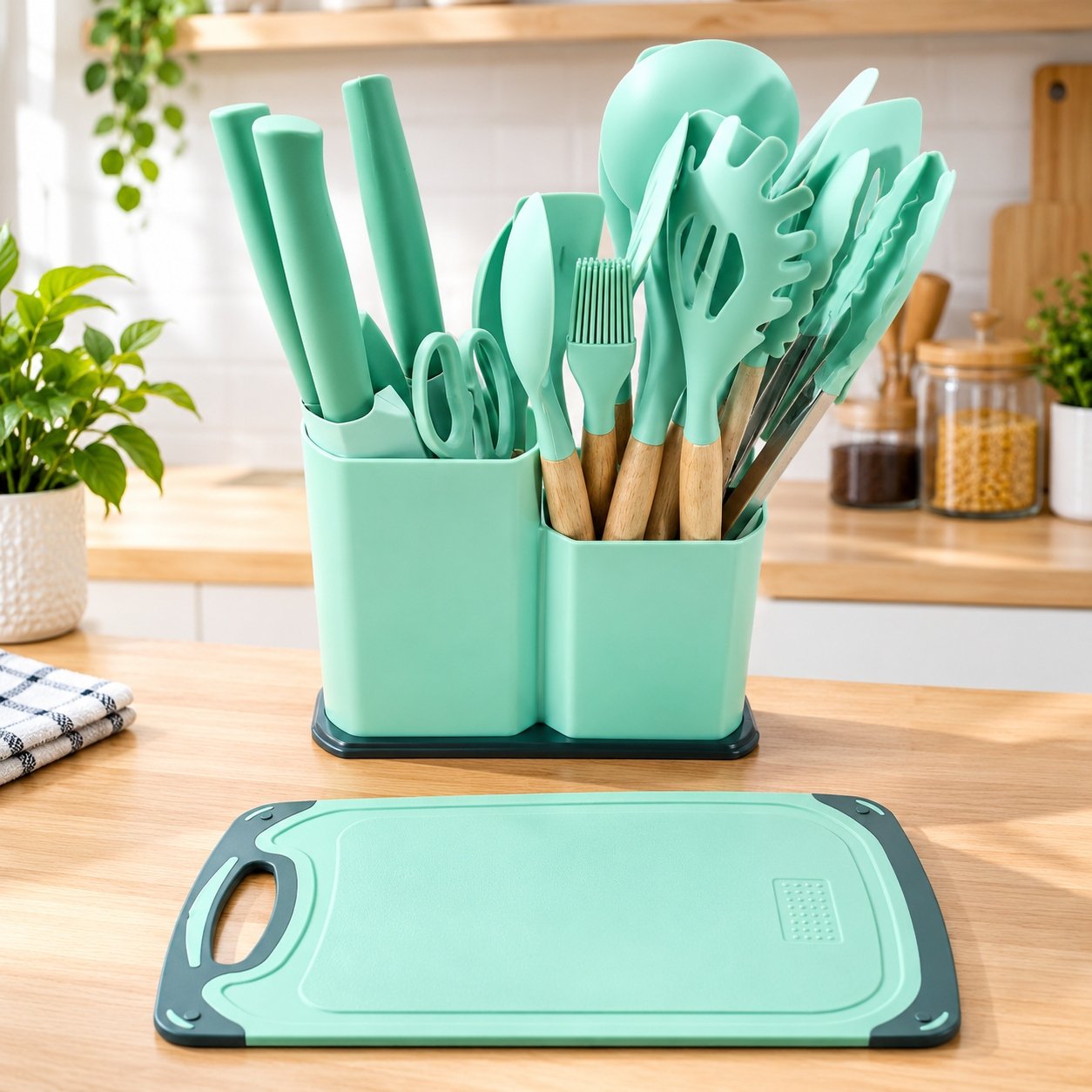 19 Pcs Silicone Kitchen Utensils Set | Non-Stick Cooking Tools & Spoon Set - Image 3