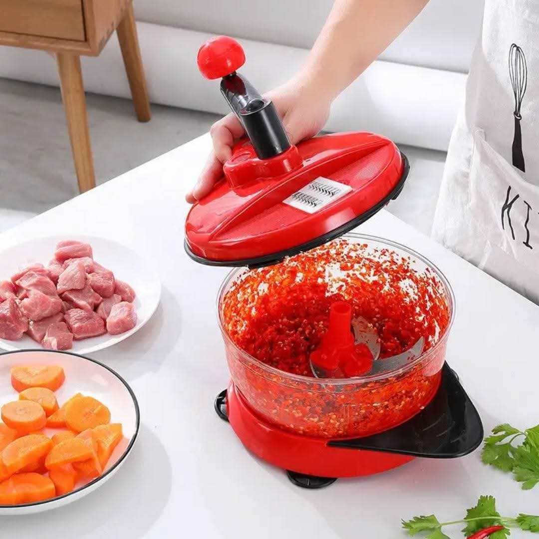 Multi-Function Manual Vegetable Chopper | Food Processor with Stainless Steel Blades - Image 4